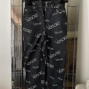 Authentic Versace Logo Mania High-Rise Jeans